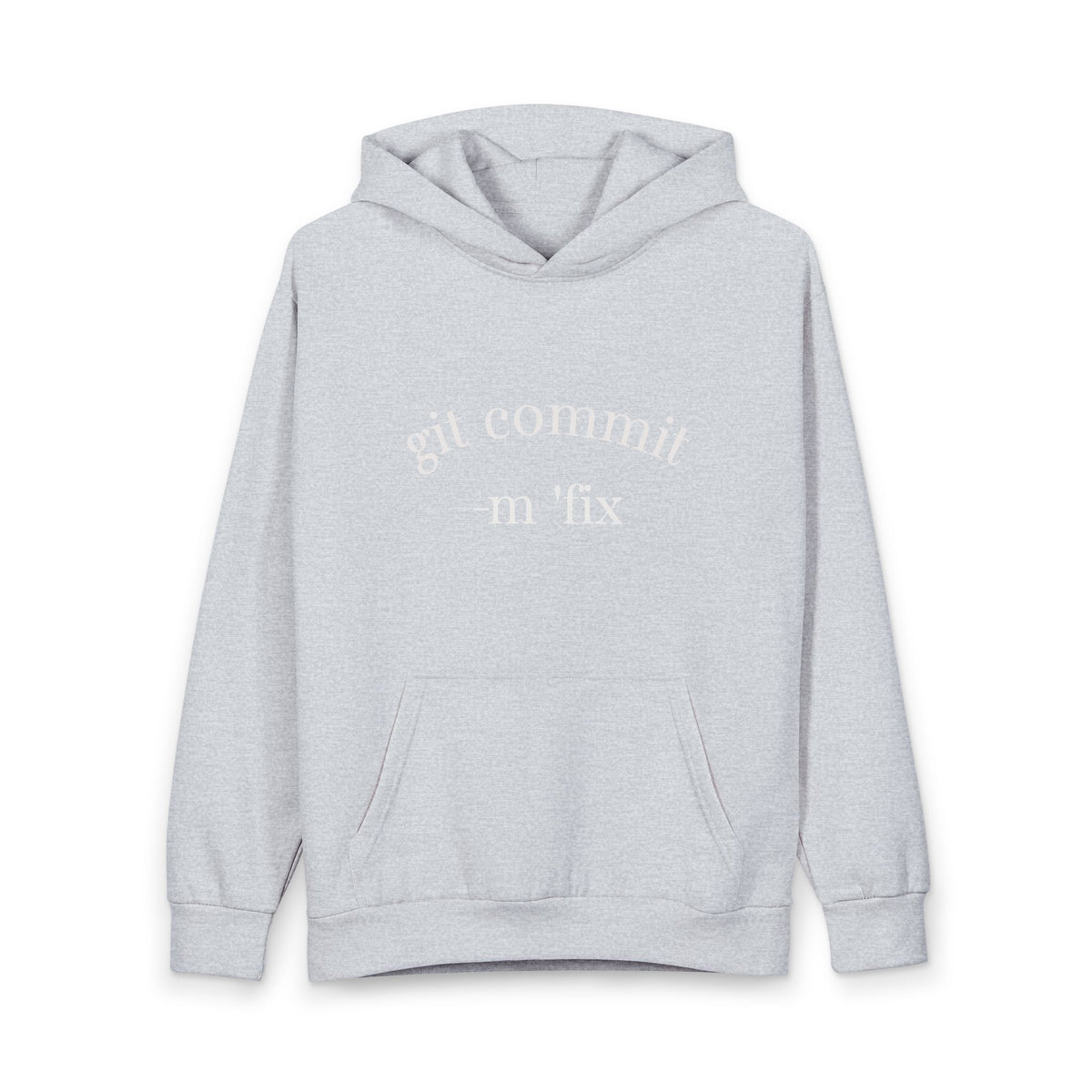 Git Commit Hoodie — "git commit -m 'fix'" Programmer Pullover