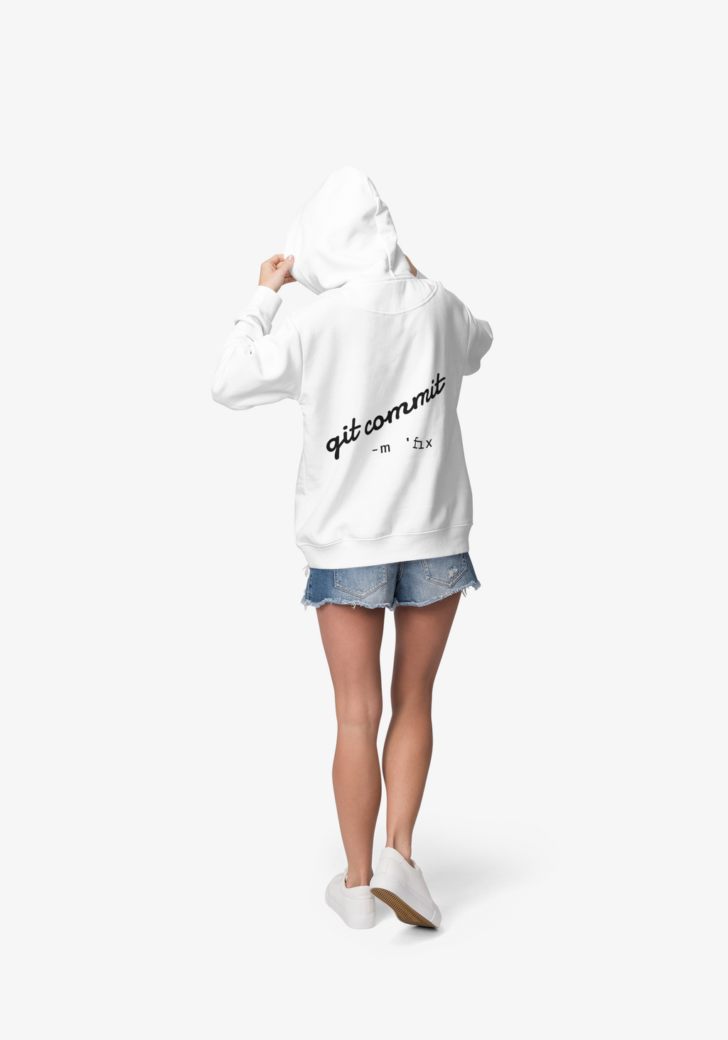 Git Commit Hoodie — "git commit -m 'fix'" Programmer Pullover